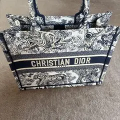 並行輸入Christian Dior トートバッグ ネイビー/ホワイト