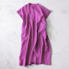 美品イネド　美品　INED　イネド リネン半袖ワンピース 麻100%サイズ9のサムネイル