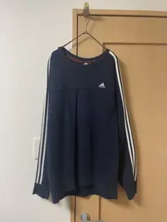 adidas トレーナー M ネイビー 3本ライン