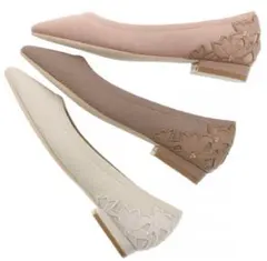 極美品✨　ジェリービーンズ　パンプス　バックフラワーニット　23.5cm