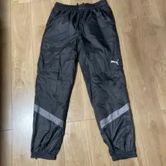 Puma ブラックジャージパンツ ストライプデザイン　防寒　XL