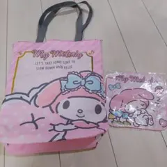 サンリオ マイメロディ トートバッグ ハンカチ 2点セット
