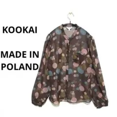 KOOKAI クーカイ シアーブラウス サークル柄 ドット柄 透け感 ブラウンMのサムネイル