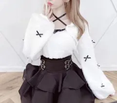 MARS MA*RS マーズ チビリボンケープ風ニット ホワイト