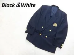 極美品　Black＆White　金ボタン　ダブル　エンブレム　ブレザー　LL