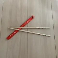 花柄木製箸とケースのセット
