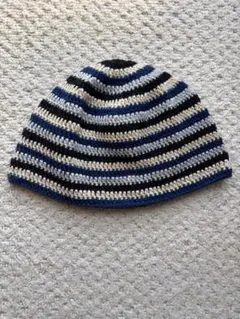 ビーニー　ハンドメイド　ニット帽　クラッシャーハット　クロシェハット