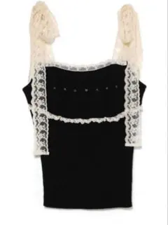 andmary Lil lace knit tops black - メルカリ