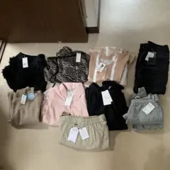 女性衣料未使用タグ付き9点　　トップス4 ボトム5 Lサイズ3 38サイズ