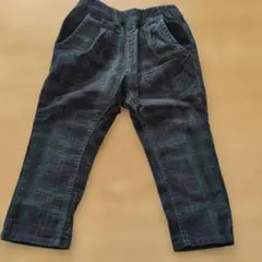 Moujonjon　チェック柄コーデュロイ風パンツ90cm