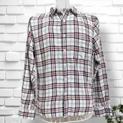 【無印良品】ネルシャツ　メンズ　チェック柄　長袖　カジュアル　S トップス