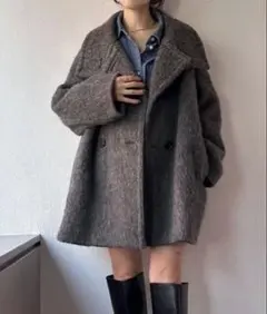 COLLAGE GALLARDAGALANTE シャギーコート チャコールグレーのサムネイル
