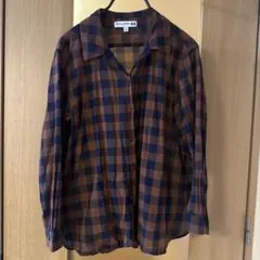 美品　イネス　ユニクロ　コラボ　トップス　コットンシアーシャツ　チェック