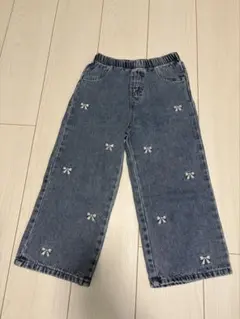SHEIN 키즈 데님 팬츠 리본 무늬 6Y
