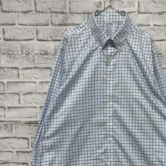 ブルックスブラザーズ長袖シャツ！ホワイトブルーチェックXL 0420