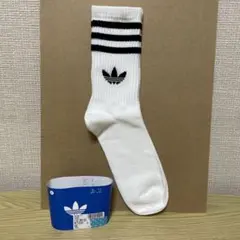 adidas クルーソックス S 22-24cm アディダス　ホワイトブラック