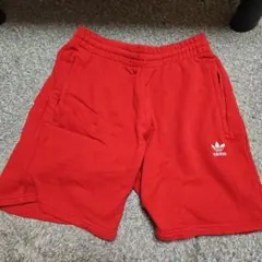 adidas 赤 スウェットショートパンツ