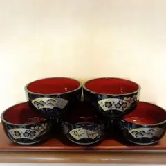 漆器多様丼　14.5㎝　　松竹梅　内朱　汁椀のサムネイル