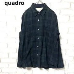 quadro 長袖　シャツ　チェック柄　日本製　コットン100%