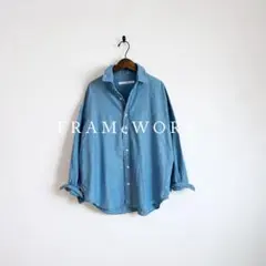 FRAMe WORK フレンチリネンドロストシャツ ストライプ ウォッシャブル
