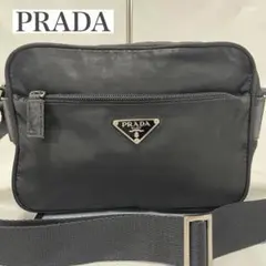 【美品】プラダ ショルダーバッグ カメラバッグ ナイロン 肩掛け 斜め掛け 黒