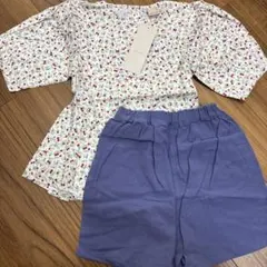 プティマイン　花柄チュニックセットアップ　110cm