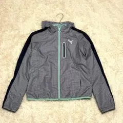 【Puma 】人気 美品 チェック柄 フード付きウィンドブレーカーサイズS