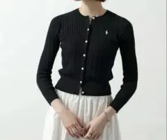 ポロ ラルフローレン ケーブルニットカーディガン XS ブラック　春カラー