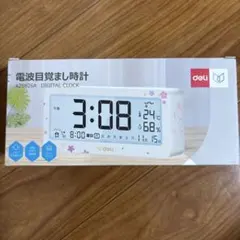 deli 電波目覚まし時計 AZ8826A 桜柄
