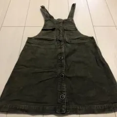 オリーブグリーン コーデュロイ ジャンバースカート　ZARA