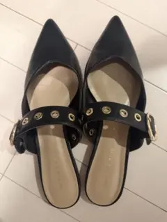 Cole Haan 黒 ポインテッドトゥ ミュール - メルカリ