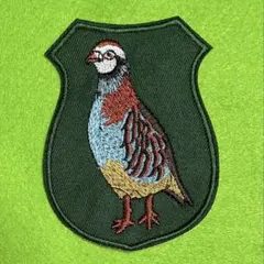 B206 中央アジア・ヤマウズラ　刺繍ワッペン　アイロン　野鳥　バードウオッチ