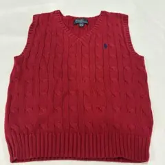 Polo by Ralph Lauren ケーブル編み ベスト 4T レッド