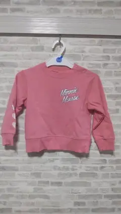 未使用DisneyBaby　ミニーマウス裏起毛付き　ピンクトレーナー100センチ