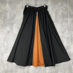 ジュエティ　jouetie バックZIPミディスカート　オレンジ　黒　フレア