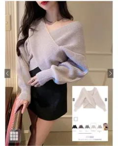 カシュクールニットトップス GRL mb1515