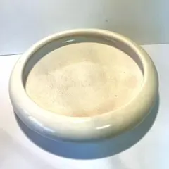 昭和レトロ 焼物 貫入 丸型 水盤 花器 華道 フラワーベース 花瓶