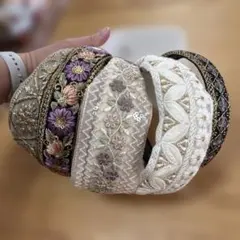 インド刺繍リボン カチューシャ 5個セット