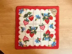 最終お値下げ【新品】フェイラー　ハンカチ（ストロベリーフィールドプティ）レッド