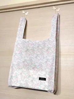 リバティ生地使用☆レジ袋型マイバッグ☆ミシェル　パステル