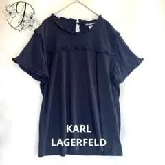 【KARL LAGERFELD】新品　フリル カットソー ブラウス ブラック Mのサムネイル