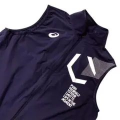 アシックス クロスベスト ランニングベスト 紺 大きめ2XL