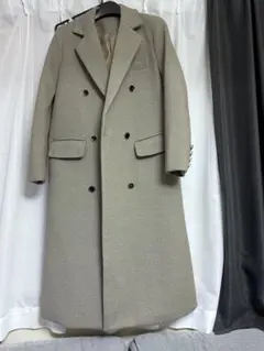 ダブルブレストロングコート ベージュ