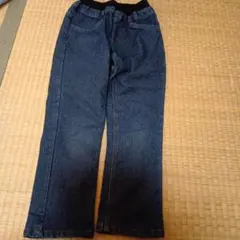 ダークブルーデニムパンツ ゴム入りウエスト130サイズ