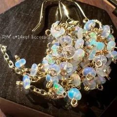 桜子様おまとめ418.エチオピアオパール*14kgfピアス