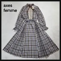 [新品タグ付き]axes femme ロングワンピース プリーツ レース M