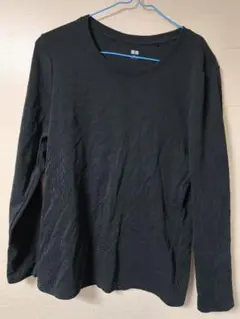 【美品】UNIQLO ユニクロ クルーネック 長袖Tシャツ ブラックレディースのサムネイル