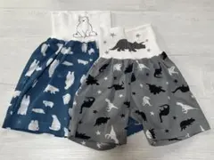 ベビー服 夏用腹巻付きスボン ステテコ セット クマと恐竜柄 90cm 80cm