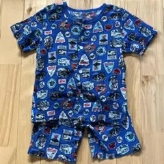 120㎝ 恐竜　青　半袖 半ズボン　パジャマ　セット