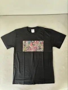 新品、未使用 コットン半袖　ブラックプリントTシャツ